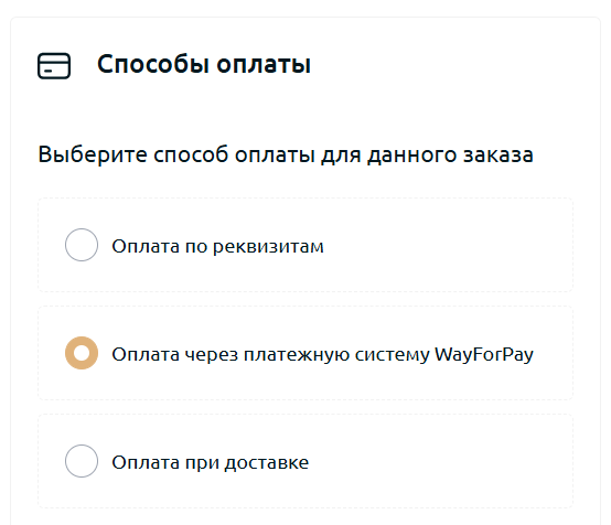 Способы оплаты